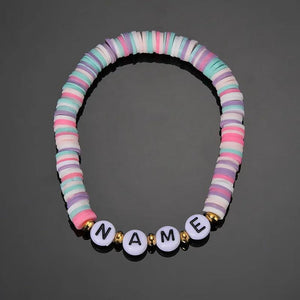 Personalized Name Polymer Clay Bracelet - DIY Colorful Bangles for Kids & Adults