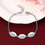 Engrarved Stainless Steel Family Bracelet Personalized Tiny Jewelry Gift