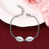 Engrarved Stainless Steel Family Bracelet Personalized Tiny Jewelry Gift