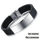 Men's Stainless Steel Punk Cross Bracelet Engraved Name
