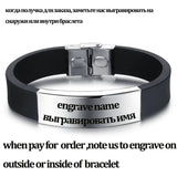 Men's Stainless Steel Punk Cross Bracelet Engraved Name
