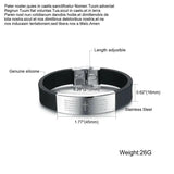 Men's Stainless Steel Punk Cross Bracelet Engraved Name