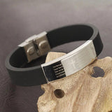 Men's Stainless Steel Punk Cross Bracelet Engraved Name