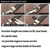 Men's Stainless Steel Punk Cross Bracelet Engraved Name