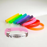 Kids ID Bracelet Adjustable Silicone Stainless Pendant