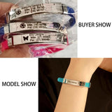 Kids ID Bracelet Adjustable Silicone Stainless Pendant