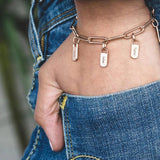 Custom Nameplate Pendant Bracelet Stainless Steel