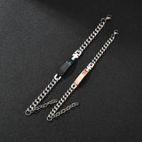 Atoztide Personalized Engrave Date Bracelet Set Adjustable Link Chain