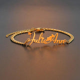 Charm Name Bracelet Stainless Steel 6mm Cuban Chain Wrist Bracelets