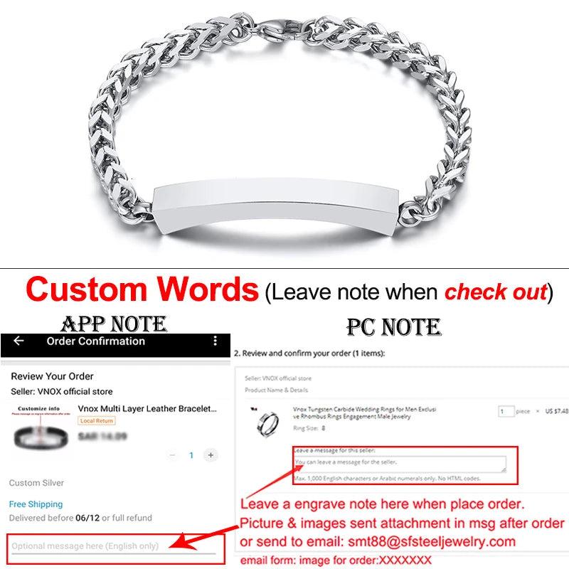 Custom Name Cremation Memorial Urn Bracelet Stainless Steel Women's Gift