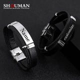 SHOUMAN Personalized ID Steel Multilayer Men's Bracelet