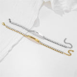 Personalized Stainless Steel Diamond Bracelet Cuban Chain ID Bracelet