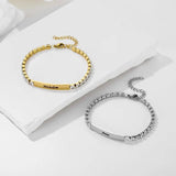Personalized Stainless Steel Diamond Bracelet Cuban Chain ID Bracelet