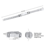 Men's Stainless Steel Engrave ID Tag Bracelets Dad Gift Adjustable Length