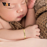 Personalized Stainless Steel Baby Bracelet, Mom Gift