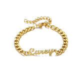 Custom Name Cuban Chain Bracelet Stainless Steel Men Women Jewelry