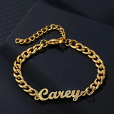 Custom Name Cuban Chain Bracelet Stainless Steel Men Women Jewelry