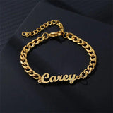 Custom Name Cuban Chain Bracelet Stainless Steel Men Women Jewelry