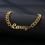 Custom Name Cuban Chain Bracelet Stainless Steel Men Women Jewelry