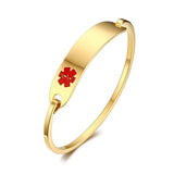 Rose Gold Type 1 Diabetes Medical Women Cuff Bracelet