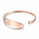 Rose Gold Type 1 Diabetes Medical Women Cuff Bracelet