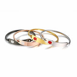 Rose Gold Type 1 Diabetes Medical Women Cuff Bracelet