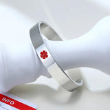 Personalized Stainless Steel Medical Cuff Bangle Bracelet - SOS Jewelry