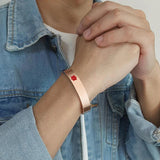 Personalized Stainless Steel Medical Cuff Bangle Bracelet - SOS Jewelry