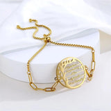 Tree Of Life Name Bracelet for Women Adjustable Knot Square Pearl