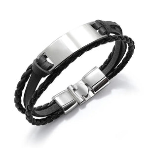 Punk Multilayer Bracelet Stainless Steel Engrave Bangle