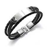 Punk Multilayer Bracelet Stainless Steel Engrave Bangle