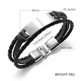 Punk Multilayer Bracelet Stainless Steel Engrave Bangle