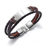 Punk Multilayer Bracelet Stainless Steel Engrave Bangle