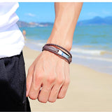 Punk Multilayer Bracelet Stainless Steel Engrave Bangle