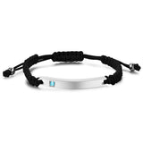 Personalized Couple Bracelet Engraved Name Year ID Stainless Steel Bangle