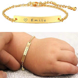 Personalized Name Bracelet for Kids Stainless Steel Engraved Adjustable Chain