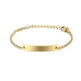 Personalized Name Bracelet for Kids Stainless Steel Engraved Adjustable Chain