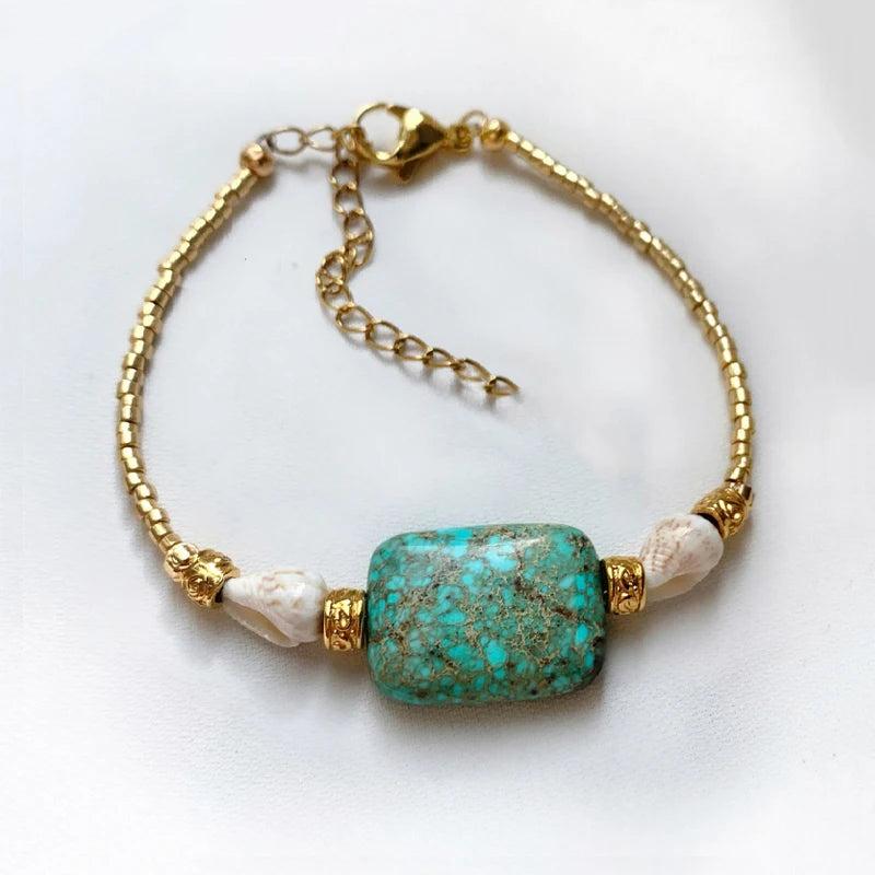 Geometry Turquoise Bead Bracelet Mix And Match Bangle