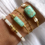 Geometry Turquoise Bead Bracelet Mix And Match Bangle