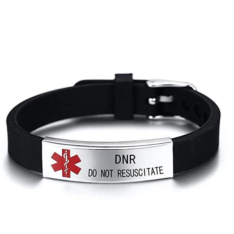 Personalized DIY Men's Medical Alert ID Bracelet Adjustable Length