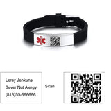 Personalized DIY Men's Medical Alert ID Bracelet Adjustable Length