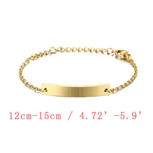 Personalized Stainless Steel Kid Bracelet Engraved Name Date Bangle