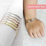 Personalized Stainless Steel Kid Bracelet Engraved Name Date Bangle