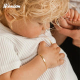 Personalized Stainless Steel Kid Bracelet Engraved Name Date Bangle