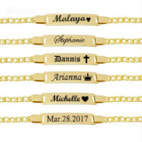 Kids Stainless Steel ID Bracelet - Custom Heart Engraving