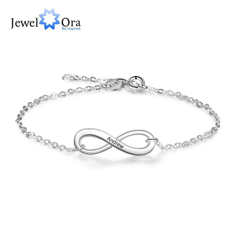 Personalized Infinity Link Chain Bracelets for Women