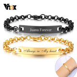 Personalized Stainless Steel ID Bracelets for Couples