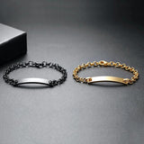 Personalized Stainless Steel ID Bracelets for Couples