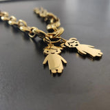 Customized Stainless Steel Coffee Beans Chains Bracelet with Name Pendant