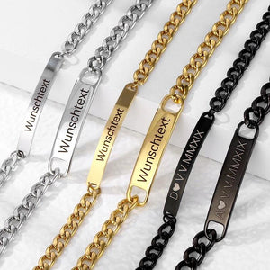 Engraving Nameplate Couple Bracelet Personalized Id Tag Bracelets